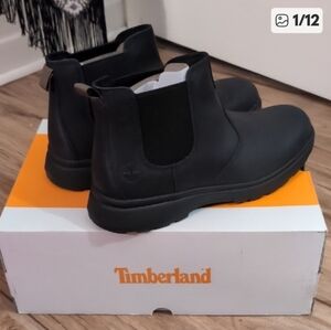 Timberland Dark Leather Ankle Boots Size 9.5